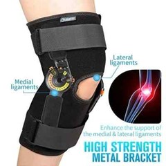 Hinged ROM Knee Brace with Side Stabilizers & Locking Dials Post Op Knee Immo…