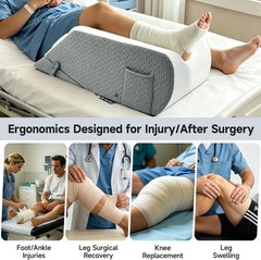 Leg Elevation Pillow for After Surgery, Adjustable 4 Heights & 2 Slopes, Knee…