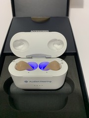 Audien Atom Pro 2 Rechargeable OTC Hearing Aids Open Box UV Cleaning