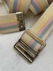 SkiL-Care Gait Belt 60″ Length Pastel Stripe 2″ Ivory yellow pink blue Stripe