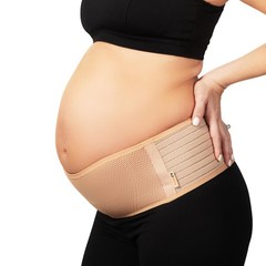 AZMED Maternity Belt Back Support – Adjustable Abdominal One Size, Beige