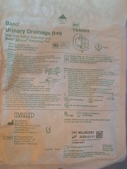 4 Ct Urinary Drainage Bag w/ Anti-Reflux Chamber Large 2000ml Capacity 154002