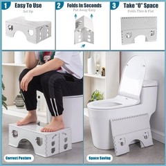 Foldable Toilet Stool 7 Inches Healthy Squatting Posture Poop Stool Anti-Slip