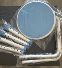 Vaunn Medical Swivel Adjustable Shower/Bath Stool Blue