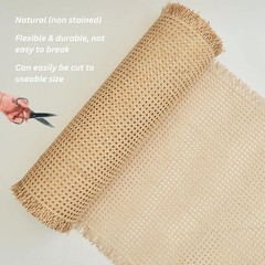 Durable 24″x48″ Natural Rattan Cane Webbing – Versatile DIY Furniture Material