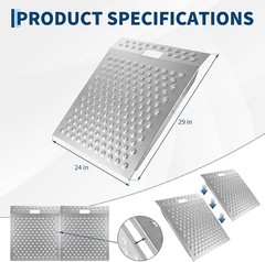 29″ x 48″ Shed Ramp 1500LB Capacity Anti-Slip Punch Plate Ramp for ATV (2PC)
