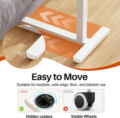 Adjustable Overbed Table with Wheels – Rolling Laptop & Mobile Desk