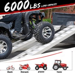GARVEE Heavy Duty Aluminum Trailer Ramps 84″ 6000 LB Non Slip Stair Step Design