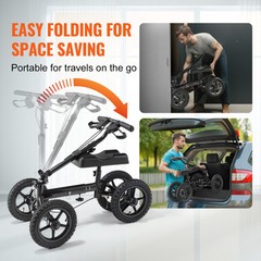 VEVOR Knee Scooter Aluminum Steerable Knee Walker Folding Recovery Scooter 350LB