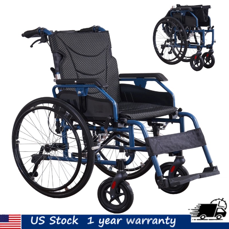 Aluminium Multi-functional Manual Wheelchair One-button Adjustable Handrail FDA