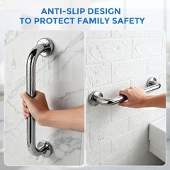 Secure 12 Inch Shower Grab Bar Set – Corrosion Resistant Stainless Steel Design