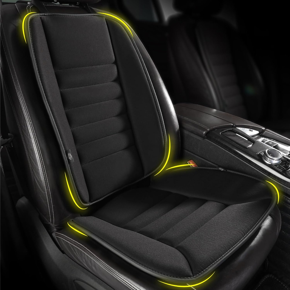 Kingphenix Car Seat Cushion with Back Support Pillow: Enhanced Comfort Memory Fo
