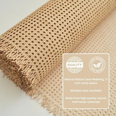 Durable 24″x48″ Natural Rattan Cane Webbing – Versatile DIY Furniture Material