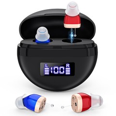 Pair Rechargeable Digital Invisible Hearing Aids Sound Voice Amplifier Mini ITE