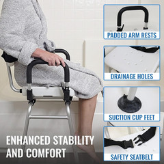 360 Max Comfort Swivel Shower Chair & Transfer Bench, Extra-Wide 360Lb Capacity,