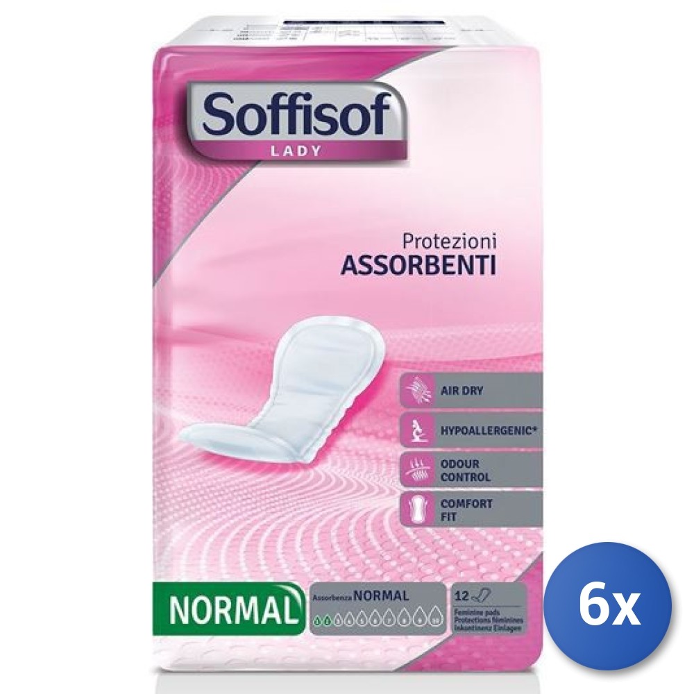 6X Soffisof X Incontinence Lady 12 Pieces Normal 2 Drops Made In Italy