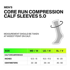 Core Run Compression Calf Sleeves 5.0, Dark Blue, Men, III