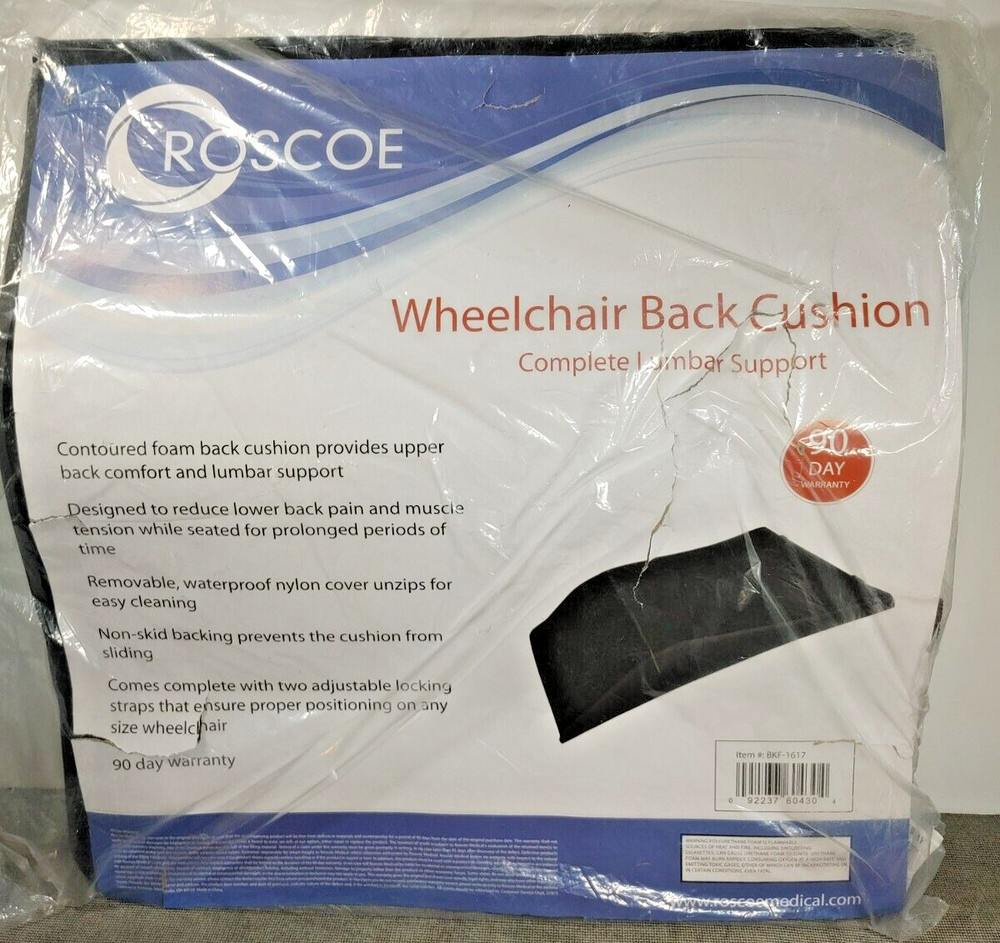 Roscoe Wheelchair Back Cushion Complete Lumbar Support BKF-1617 16″x16.5″