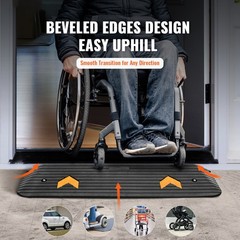 Upgraded Rubber Threshold Ramp 1 Inch Rise 33069LBS Non-Slip for Wheelchair
