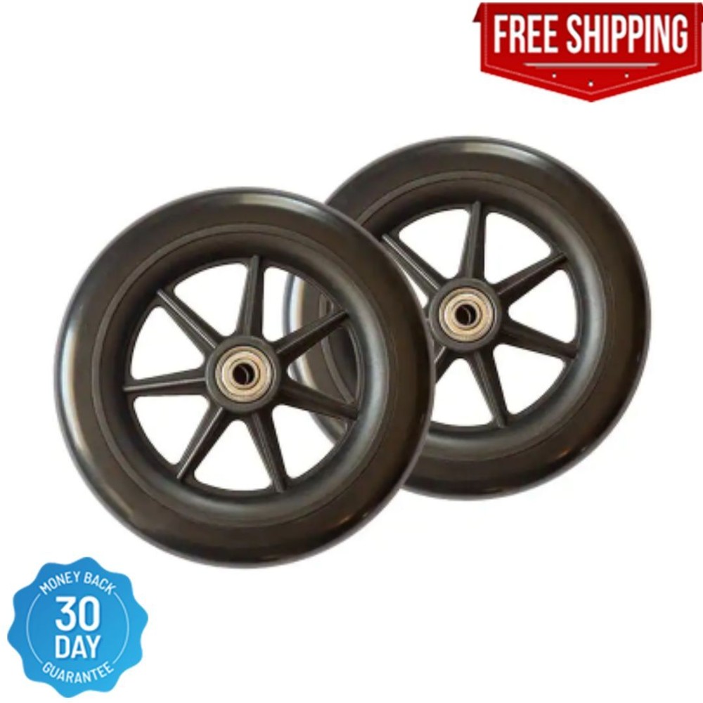 Walker 6 in. Replacement Wheels Smooth Rolling High Quality Rubber, Set of 2