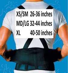 SportAid 9″ Black Back Brace w/Suspenders 2X-Large