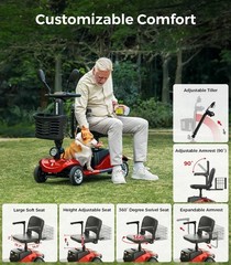 350LB 4 Wheels Mobility Scooter Power Wheelchair Folding Electric Clearance SALE