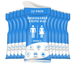 DIBBATU Disposable Urine Bags – 800ML Travel Pee & Vomit Bags, 12/24 Pack!