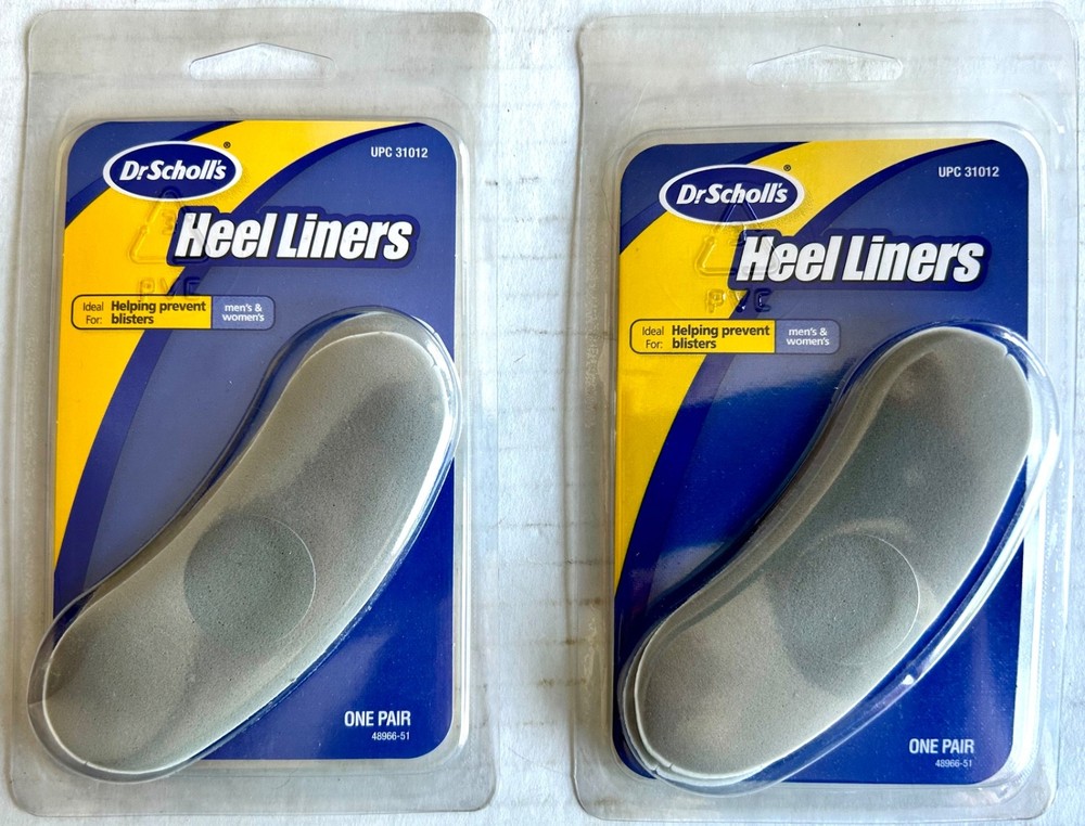 Dr Scholls Heel Liners #31012 Womens & Mens 2 Pairs New Factory Sealed