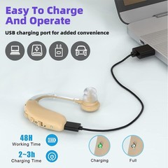 1 Pair Of Digital Hearing Aid Severe Loss Rechargeable Invisible BTE Ear Aids