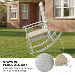 Outdoor Chair Cushions, Fade-Resistant & 17″ x 16″ 4 Pack, Natural