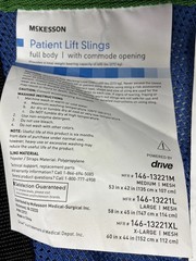 McKesson Full Body Patient Lift Sling Mesh w/Commode Cut Out
