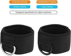 Ankle Wrist Cuffs Neoprene Padded Straps D-Ring Glute Kickback for Cable Legs E