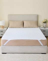 Queen Size Bed Pads (60″x80″) with Straps (1 Pack), Washable and Waterproof ,…
