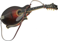 Walker & Williams M-41 Chestnut Brown Leather Mandolin Strap for a or F Types