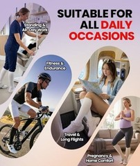 PULIOU Cooling Compression Socks for Women Men, 20-30 mmHg Small-Medium Black