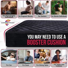 Booster Cushion for Adults – 16x16x5 Medium-Firm Seat Cushion for Home, Office,