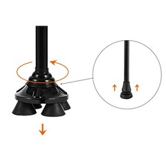 BigAlex 4Tips Replacement for Folding Walking Cane(MG 7 Piece Set, black