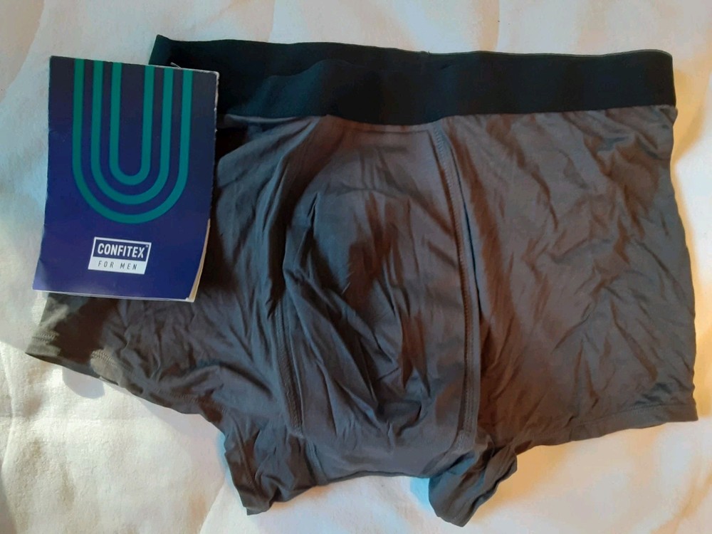 Men’s Confitex Boxer Underwear Everyday Plus Absorbency Grey Large