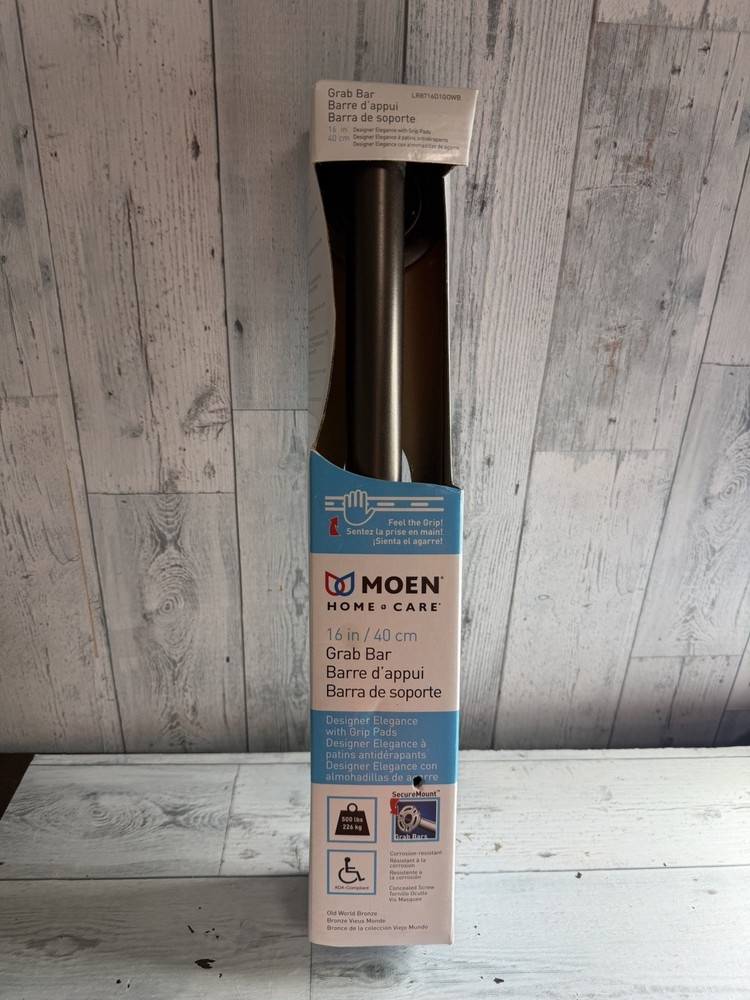 Moen Home Care 16-in Old World Bronze Wall Mount Grip Grab Bar 500-lb Capacity
