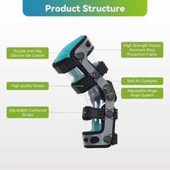 Komzer ACL Knee Brace XXL Right – Hinged ROM Orthosis for Ligament Injuries NEW