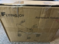 FlyingJoy Rollator Walker Adult Bariatric w/Seat & Brakes 300lb max Dark Green