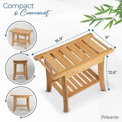 Teak Shower Bench Teak Shower Stool Curved Seat,Wooden Stool for Bathroom,Te