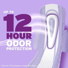Poise Ultra Thin Incontinence Pads with Wings Long Size 60 Count Bladder Leak
