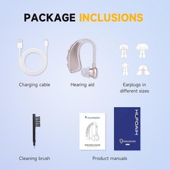 Rechargeable Digital sound amplifier BTE Hearing aid smart noise reduction HD