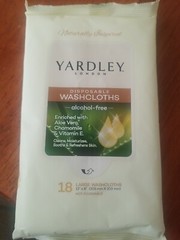 Yardley of London Disposable Washcloths Large 18-count Clean w Camping & Travel