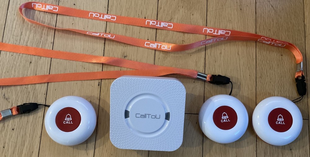 CallToU Wireless Caregiver/Doorbell/Chime System – 3 Call Buttons – Lightly Used