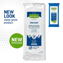Clinical 3-In-1 Barrier Cream Cloth, 8 Count (1 Pack), 8 X 8 in Adult Wet Wipes,