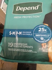 2 Pkgs Mens Depends Fresh Protection S-M 19 In Each Pack Underwear New Unopened