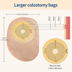 One-Piece Closed Colostomy Bags 50PCS – Cut to Fit – FAST SHIPPING!