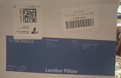 MOONYOY Memory Foam Lumbar Pillow Ergonomic Support, Removable Cover, Dark Blue